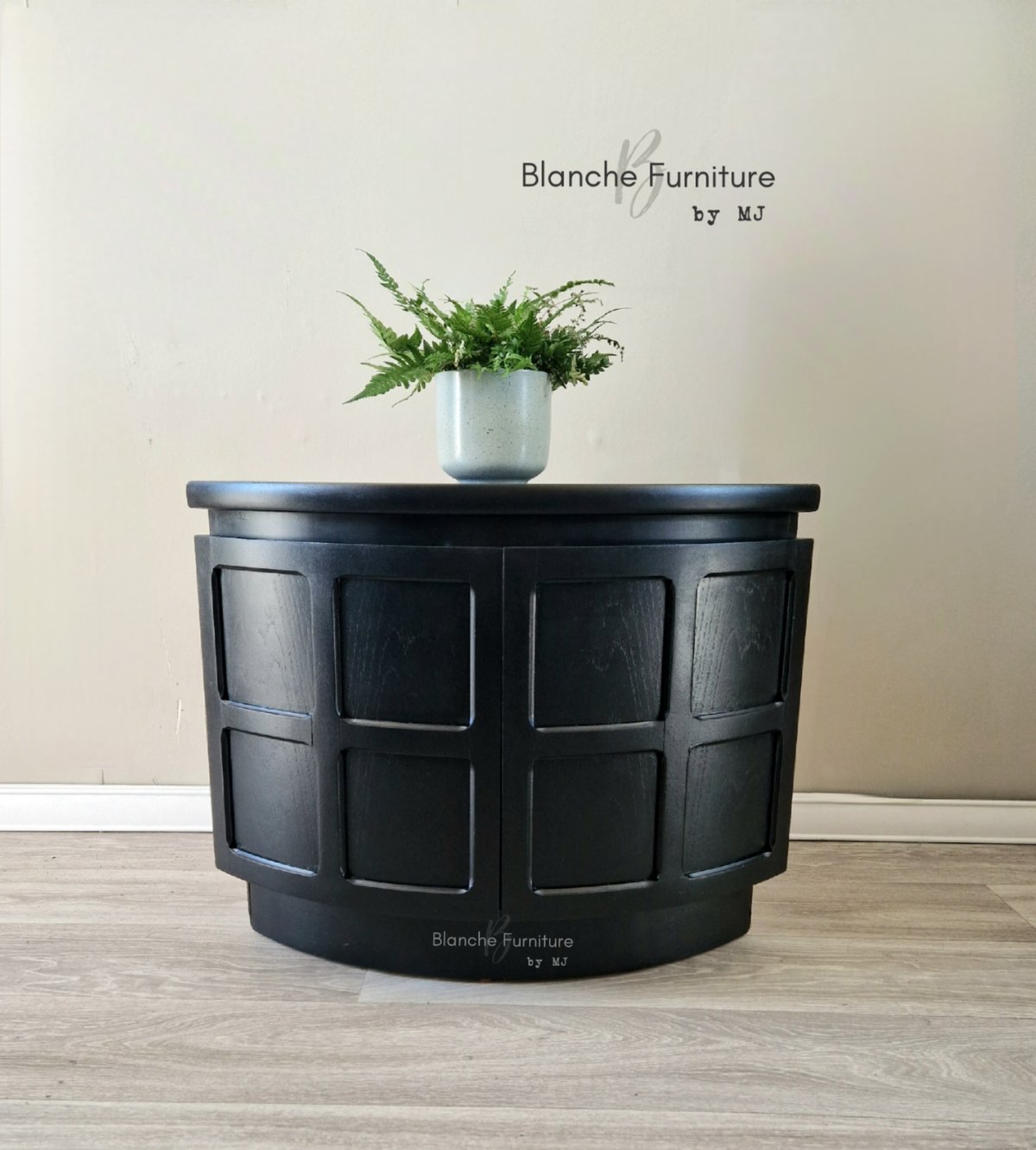 Image of Low Nathan Corner Drinks Cabinet in Black 