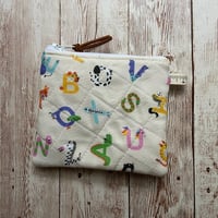 Image 3 of “Animal ABC’s” Small OR Mini Quilted Zipper Bag