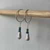 Roman bead hoops - blue/green