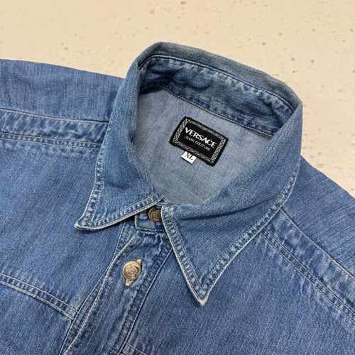 Image of 1990s Versace Denim Shirt, Size XL