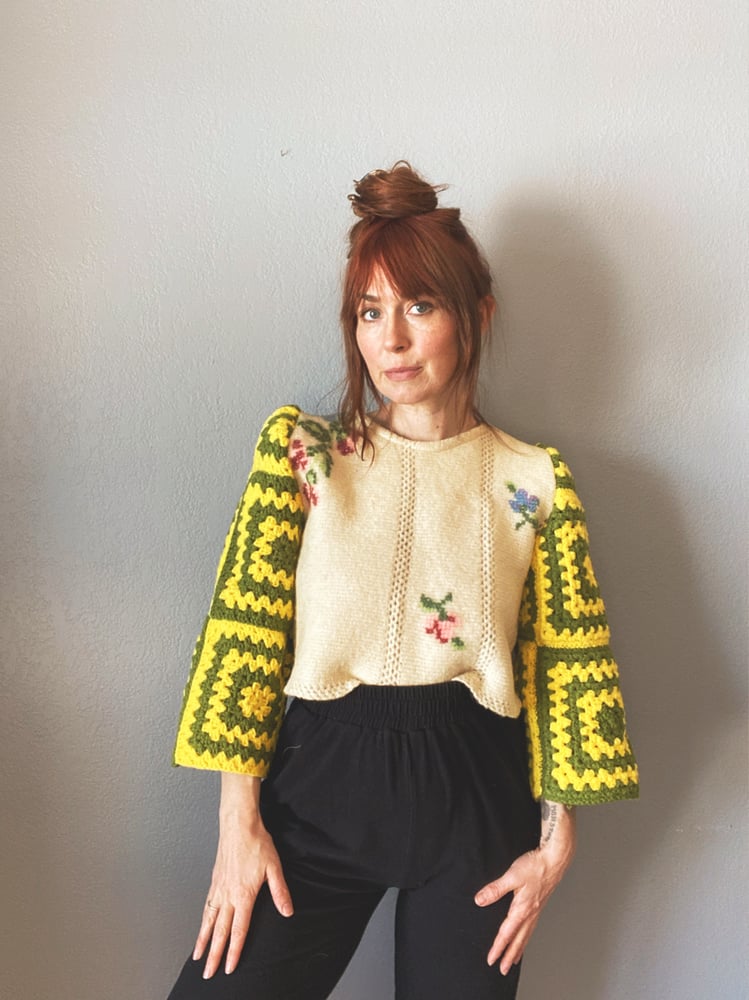 Image of Salvaged Afghan Sweater 