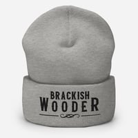 Image 6 of Brackish Wooder – Embroidered Cuffed Beanie (Black Logo)