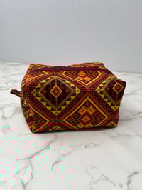 Image 1 of Handmade African Print Boxy Pouch - Tribal Diamonds