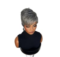 Image 4 of Arden | Silver Feathered Pixie Wig