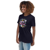 Image 3 of Women's Relaxed T-Shirt, Super Nurse Flower Power Tee