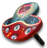 Image 2 of “A STOOL FOR TOADS” ORIGINAL PAINTED TONY MUSHROOM STOOL 10”x10”x6”