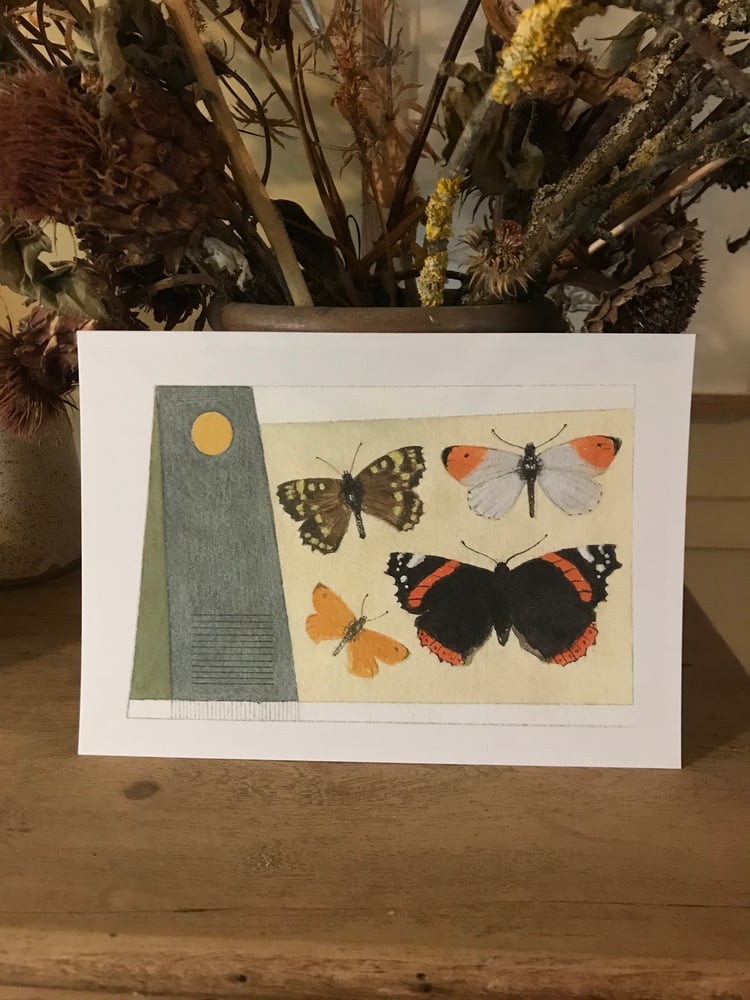 Image of Pair of giclee prints, garden butterflies and moon moths. 