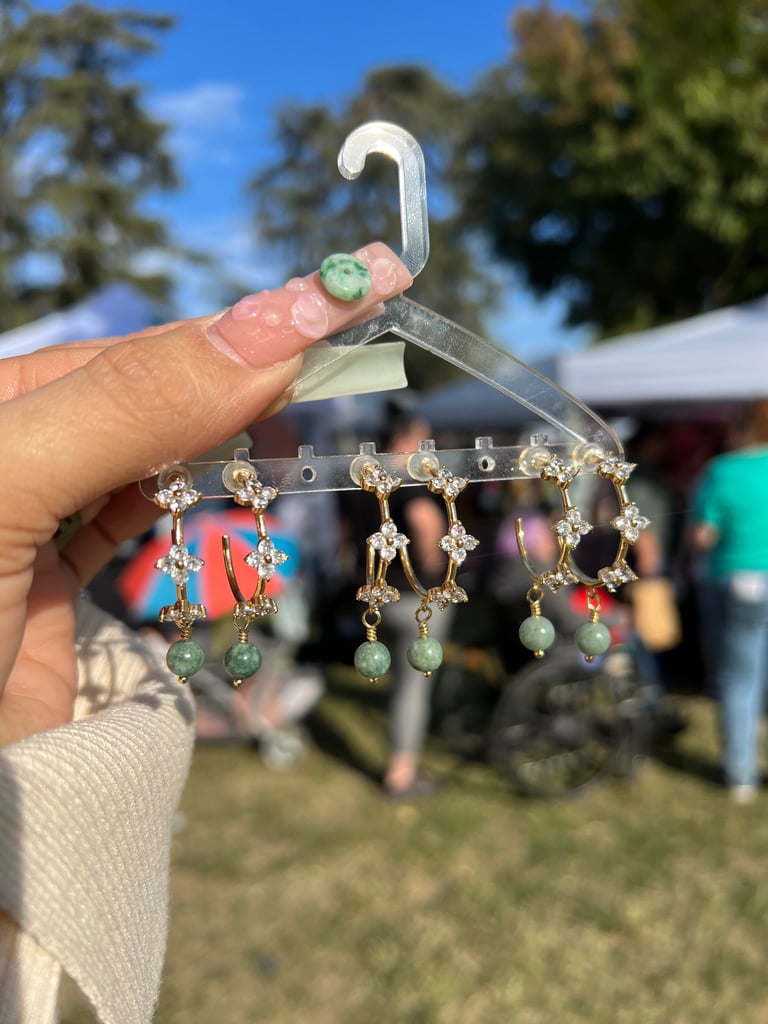 jaded cz clover hoops