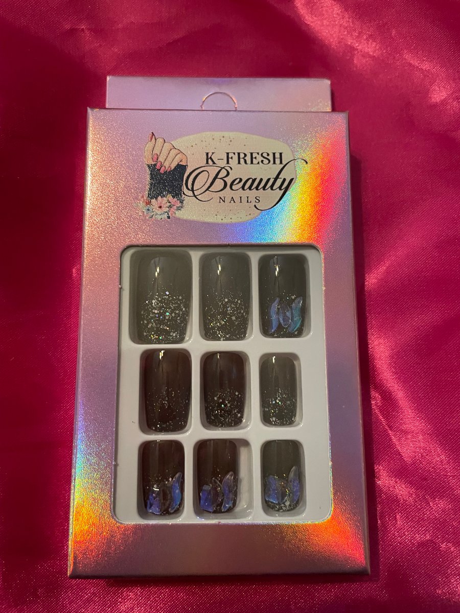 Nails - Short (Black Designs) | K-Fresh Beauty & Nails