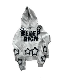 Grey washed star zip-up jacket