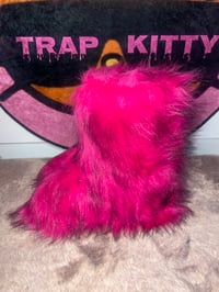 Image 3 of Pink Black Faux Imitation Fur Y2K Yeti Baddie Snow Boots