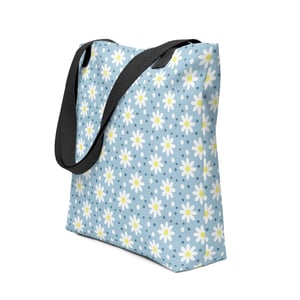 Image of daisy dots light blue Tote bag