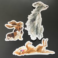 Image 1 of Set of 3 Vinyl Dog Stickers