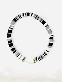 Image 1 of Black Marble Heishi Bracelet
