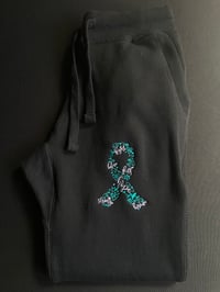 Image 1 of Cancer Ribbon/Awareness Joggers- Smaller Ribbon (Choose your Colors) 