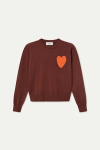 Image 5 of JERSEY PUNTO MARRÓN CON PRINT CORAZÓN