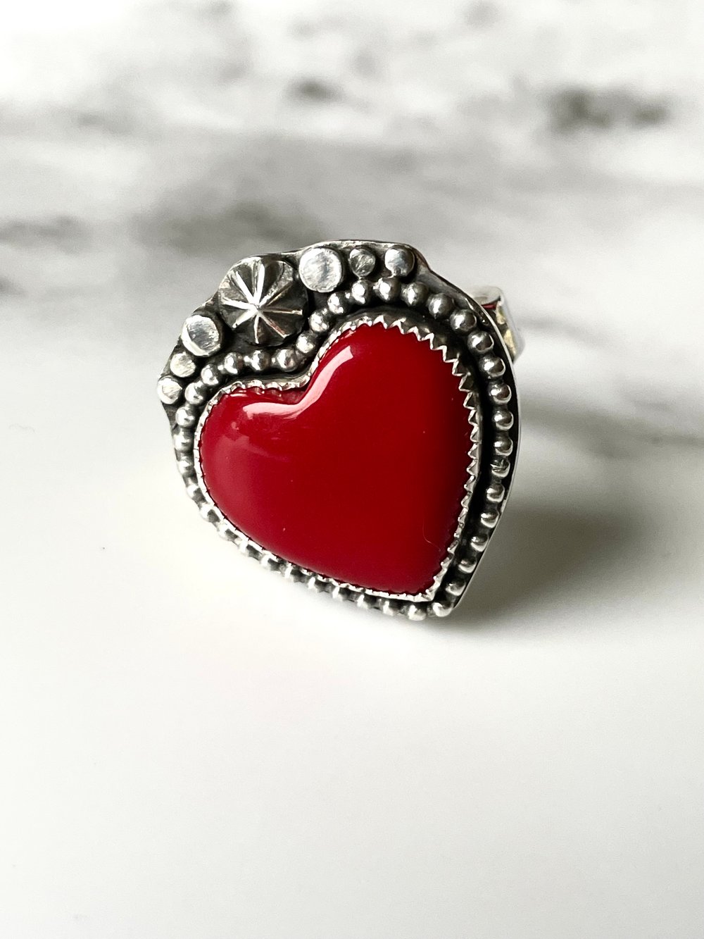 Handmade Sterling Silver Rosartia Heart Ring 925