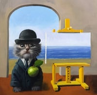Image 1 of “René Meowgritte - Ceci n’est pas un chat” Original Painting