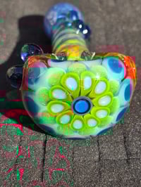 Image 1 of Rainbow Dotstack Glass Pipe 5"
