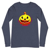 Image 18 of Long Sleeve Tee (Adult M/F) - Jack O Lantern Vintage Red-Yellow