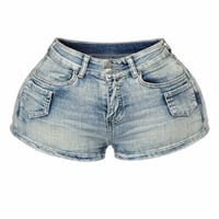 Image 1 of Off-Duty Mini Shorts * Stretchy Denim**