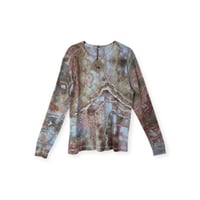Image 1 of M Unisex Adult Waffle Long Sleeve Shirt in Sedona Geode Ice Dye