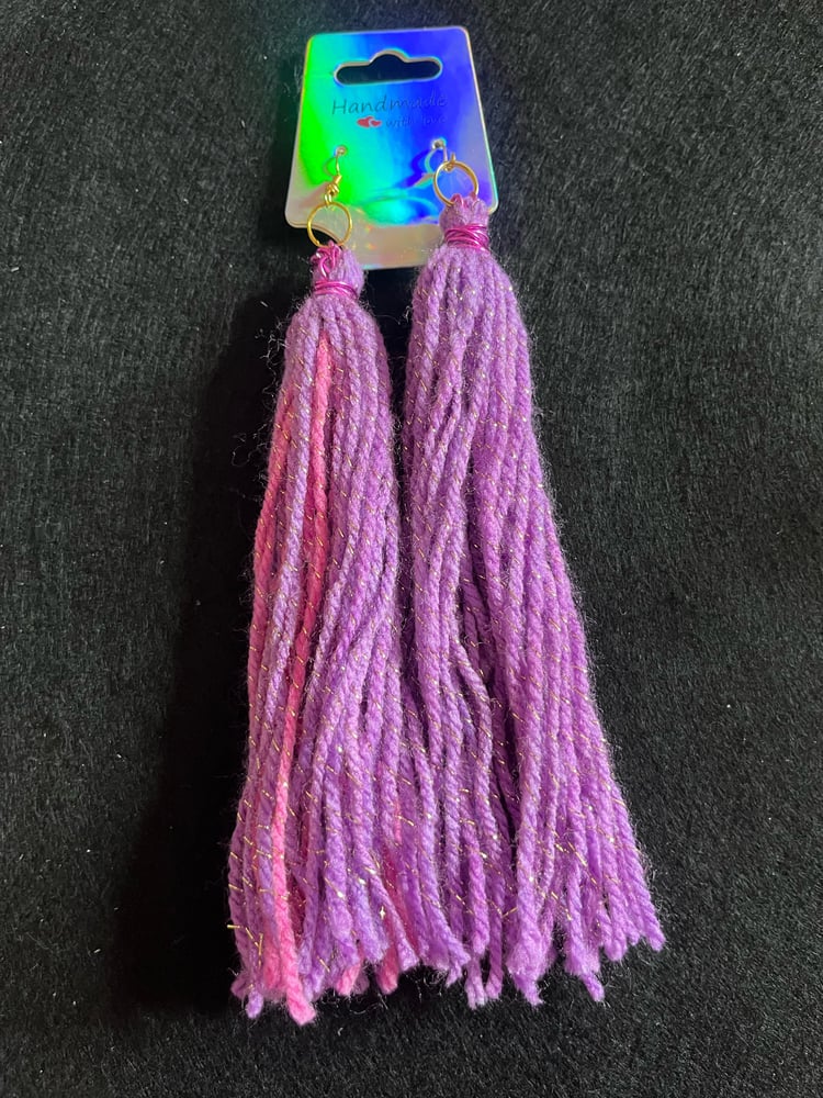 Image of Yarn tassel earrings