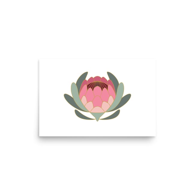 Art Deco Protea Art Print