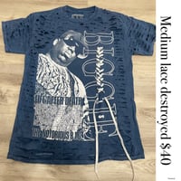 Medium Biggie blue lace destroyed
