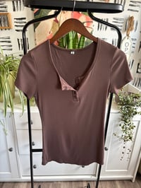 Image 2 of Brown sexy ribbed tee
