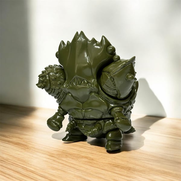 Image of ThreeHead Kaiju – Olive Green (6" Sofubi)