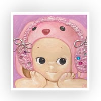 pink headphone angel ~ print