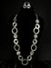Image of Silver Beaten Circle Necklace Set 