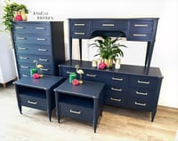Image 16 of Navy Blue Stag Chateau Bedroom Furniture Set: Chest of Drawers, Tallboy, Dressing Table & Bedsides
