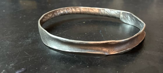 Image of Distressed silver bangle