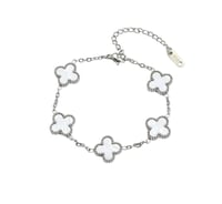 White&Silver Clover Bracelet 