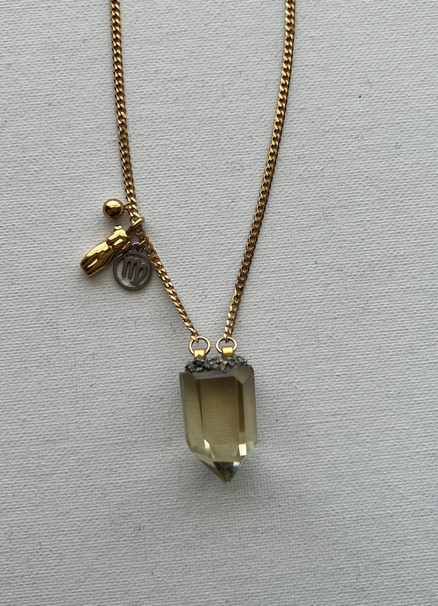 Image of LADY RAY • Citrine Zodiac Goddess Necklace