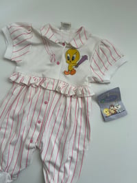 Image 1 of Baby tweety baseball romper