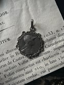 Médaille ancienne du dieu Hermès (Mercure) en argent massif, poinçonnée et signée!