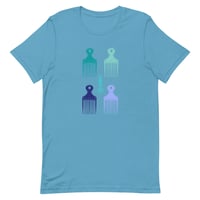 Image 3 of Afro Picks Formation Unisex Tee - Blues & Greens