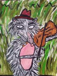 Image 3 of Possum Playing Fiddle In The Middle Of The Road 