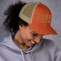 Image 5 of Corbin Pickard Brown and Hunter Orange Branded Trucker Cap