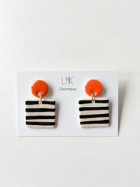 Paire de boucles d'oreilles céramique CARRA orange 