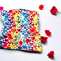 Image 4 of Rainbow Hearts Minky Lovie-Large & XLarge 