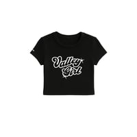 Valley Girl Crop Top - Black 