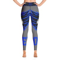 Image 2 of BOSSFITTED Grey Black and Blue AOP Yoga Leggings