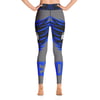 BOSSFITTED Grey Black and Blue AOP Yoga Leggings