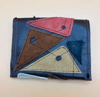Image 2 of Scrap Leather Coin Purse with Abstract Shapes (One-of-a-Kind) Brown
