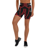 Image 2 of BOSSFITTED Black and Red Logo AOP Yoga Shorts