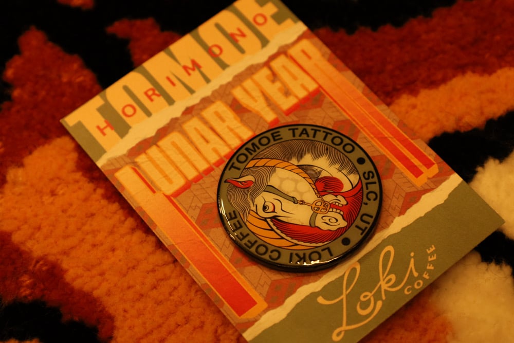 Image of Tomoe Tattoo X Loki Coffee Enamel Pin